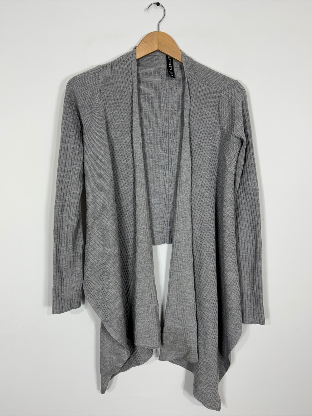 WSW21 {Athleta} "Solstice Wrap" Gray High Low Open Front Cardigan Sweater